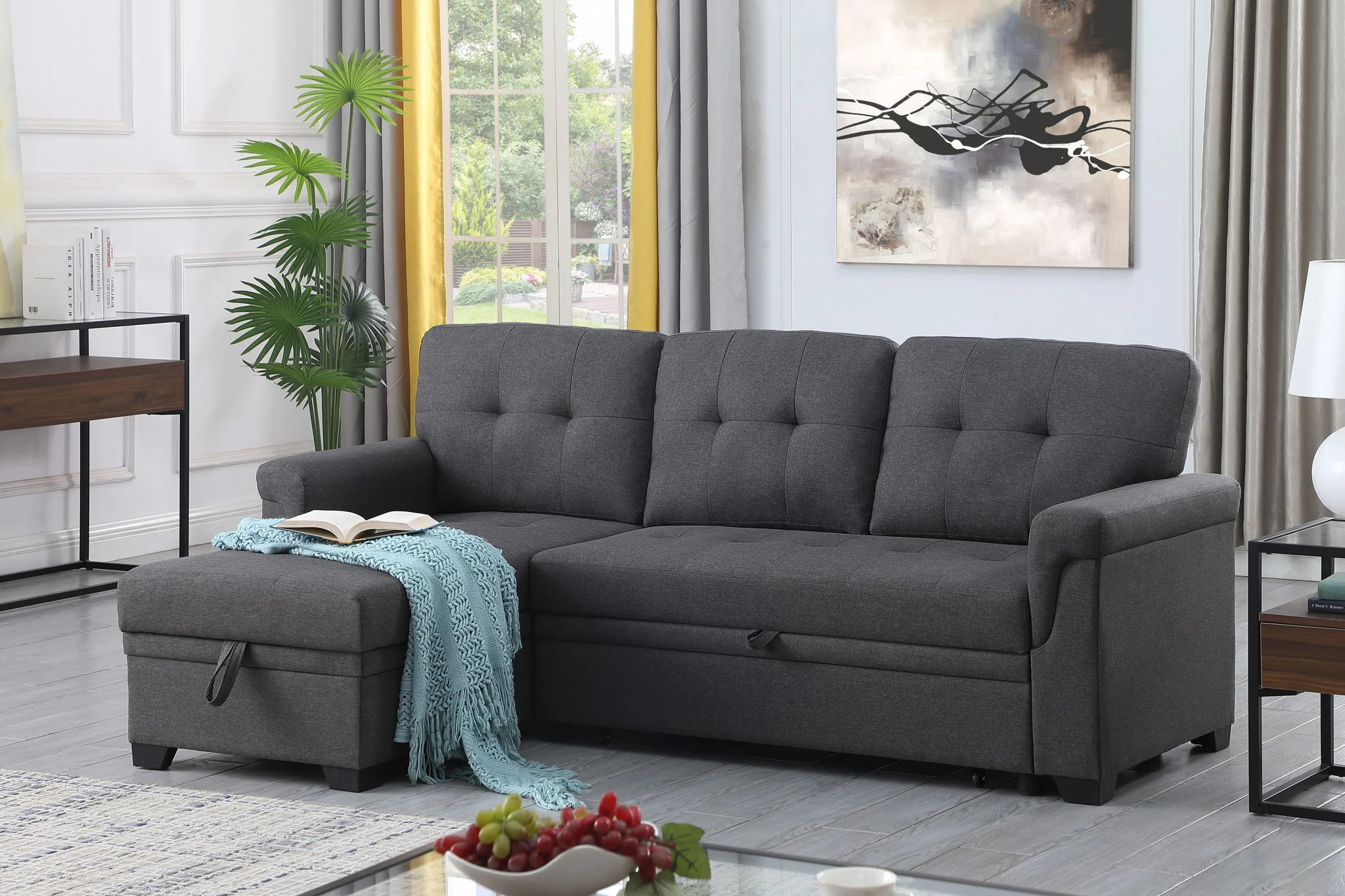 Lucca - Reversible Sleeper Sectional Sofa With Storage Chaise - Image 5