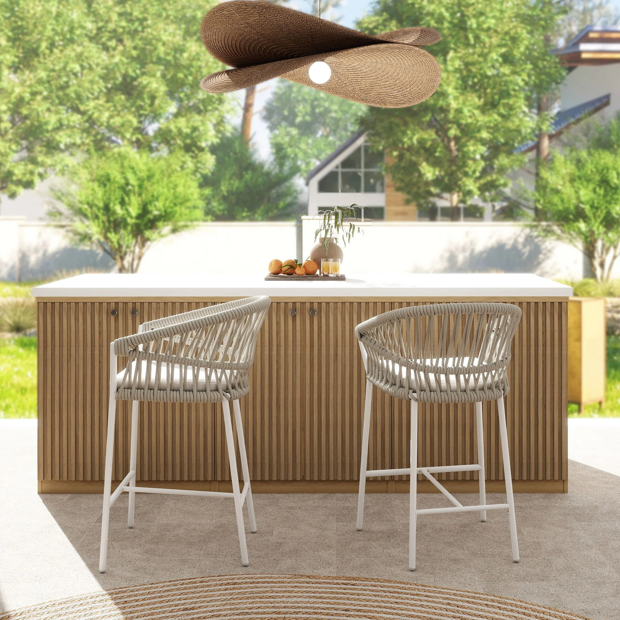 Maiden - Patio Counter Stool Sunproof Olefin (Set of 2) - Image 3