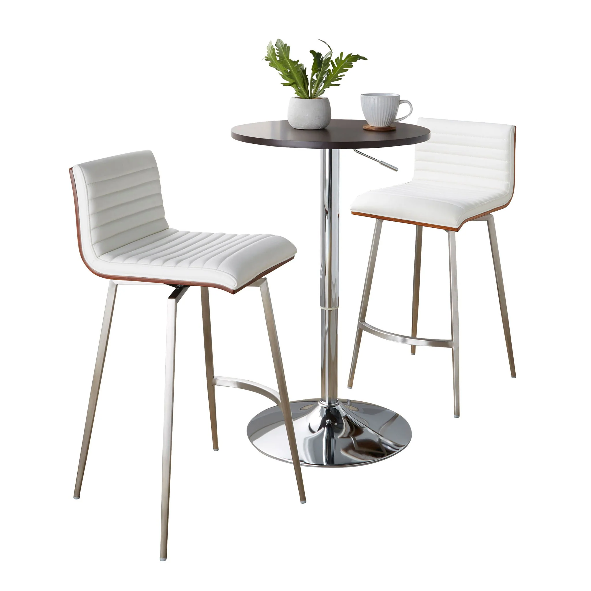 Mason - 3 Piece Swivel Mid Century Modern Counter Height Dining Set With Adjustable Table - Image 11