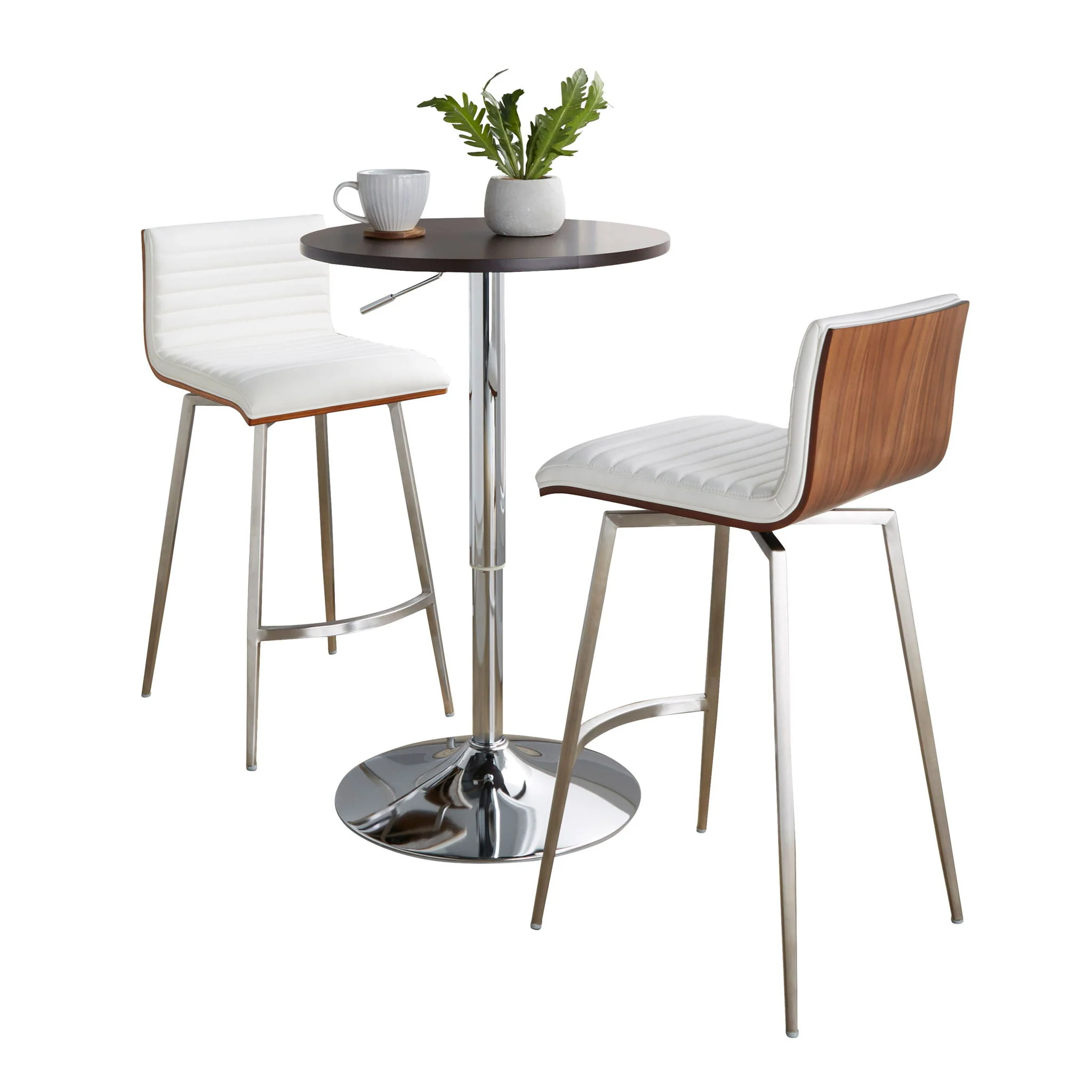 Mason - 3 Piece Swivel Mid Century Modern Counter Height Dining Set With Adjustable Table - Image 12