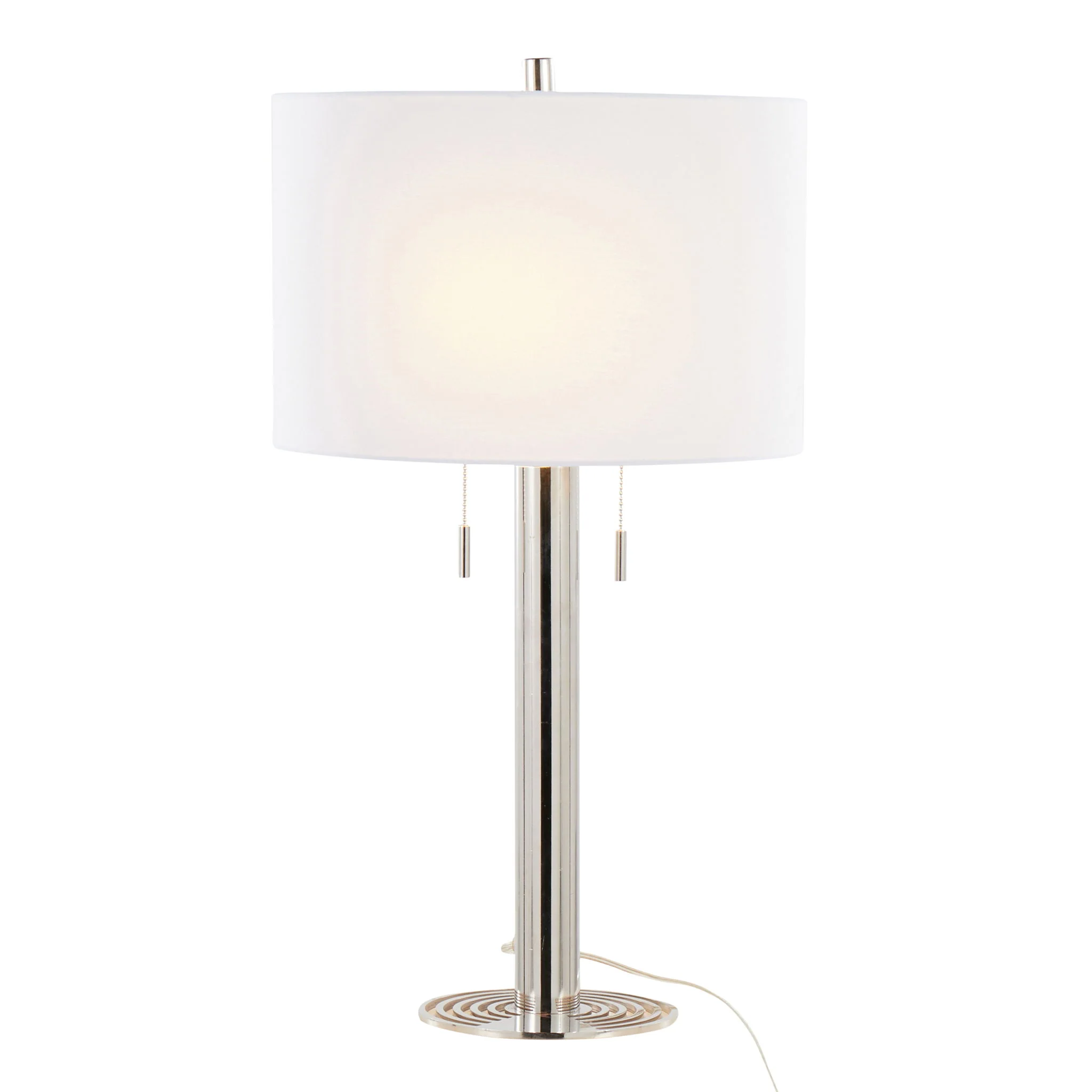 Master - 29" Contemporary Table Lamp (Set of 2) - Polished Nickel / White - Image 3