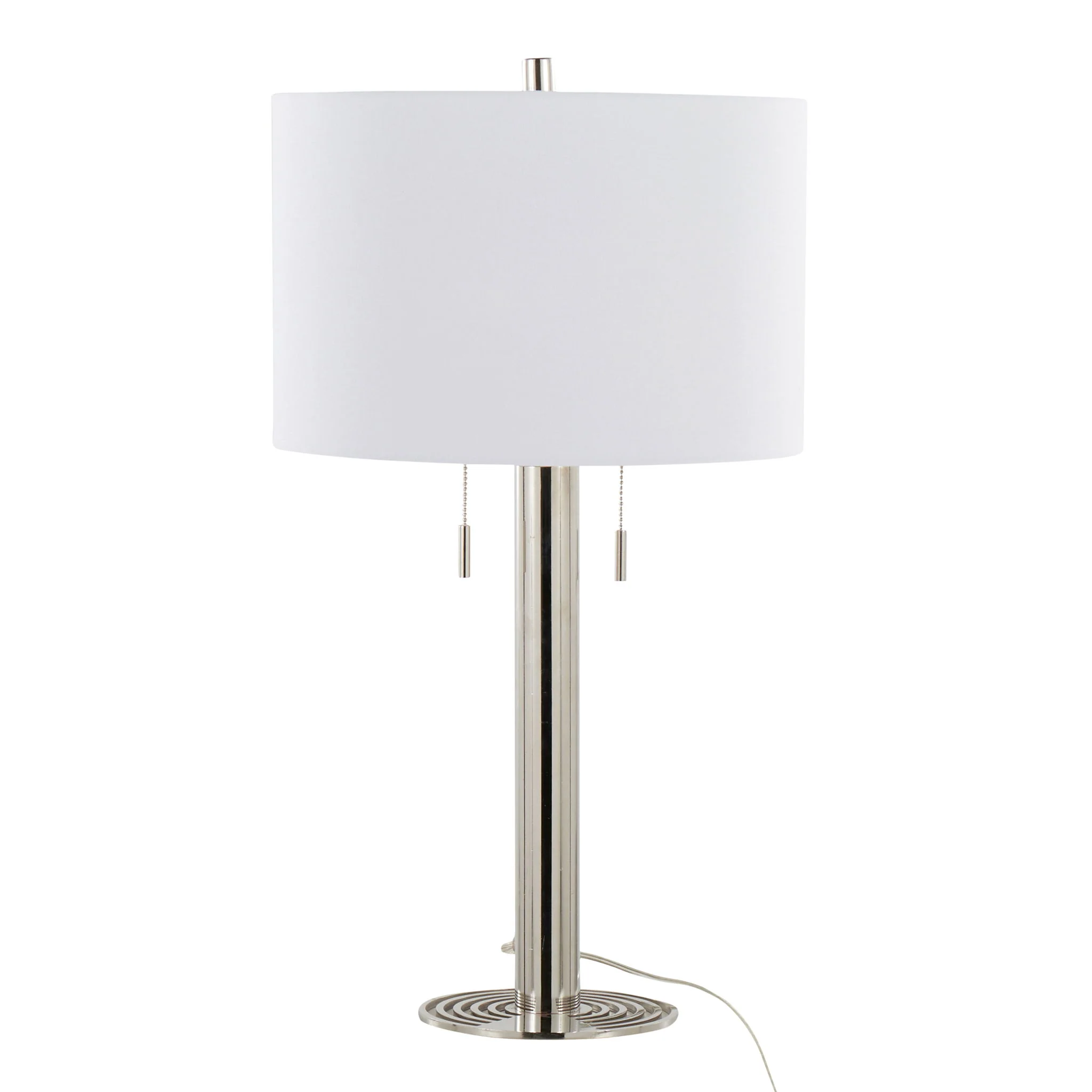 Master - 29" Contemporary Table Lamp (Set of 2) - Polished Nickel / White - Image 4