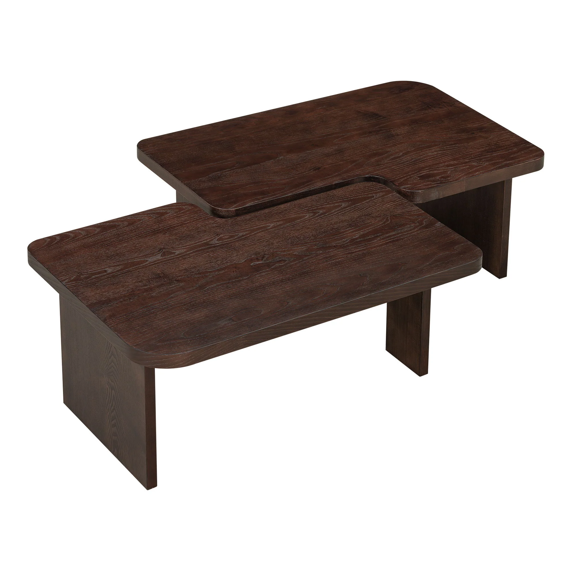 Modern Minimalist Coffee Table Set With Splicing Design - Image 2