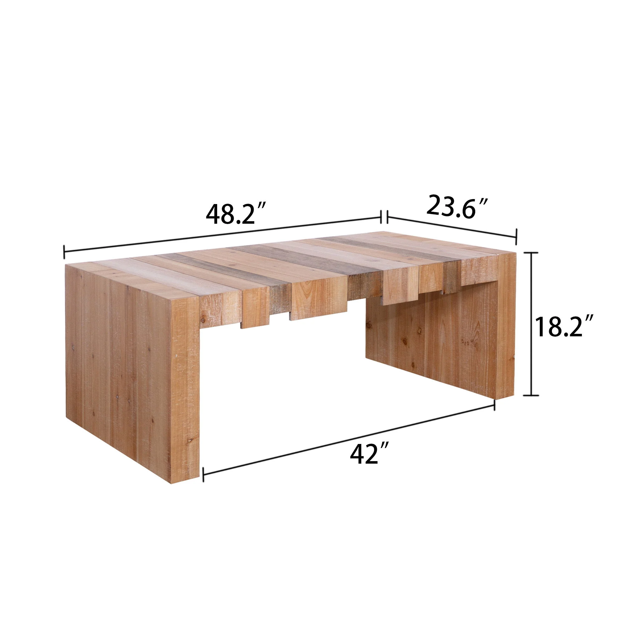 Modern Rustic Table With Sculpted Block Design - Image 7