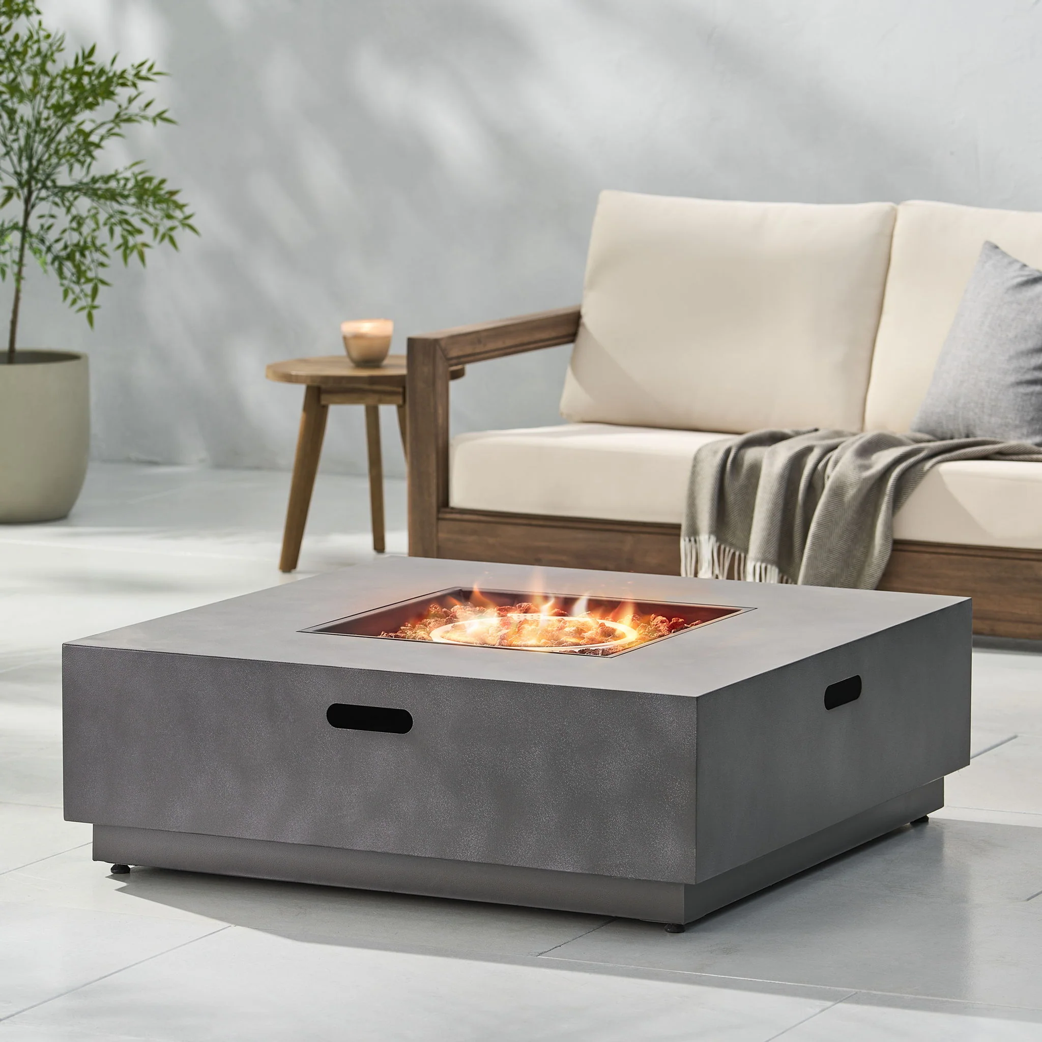 Modern Square Fire Pit With 50, 000 Btu - Image 3