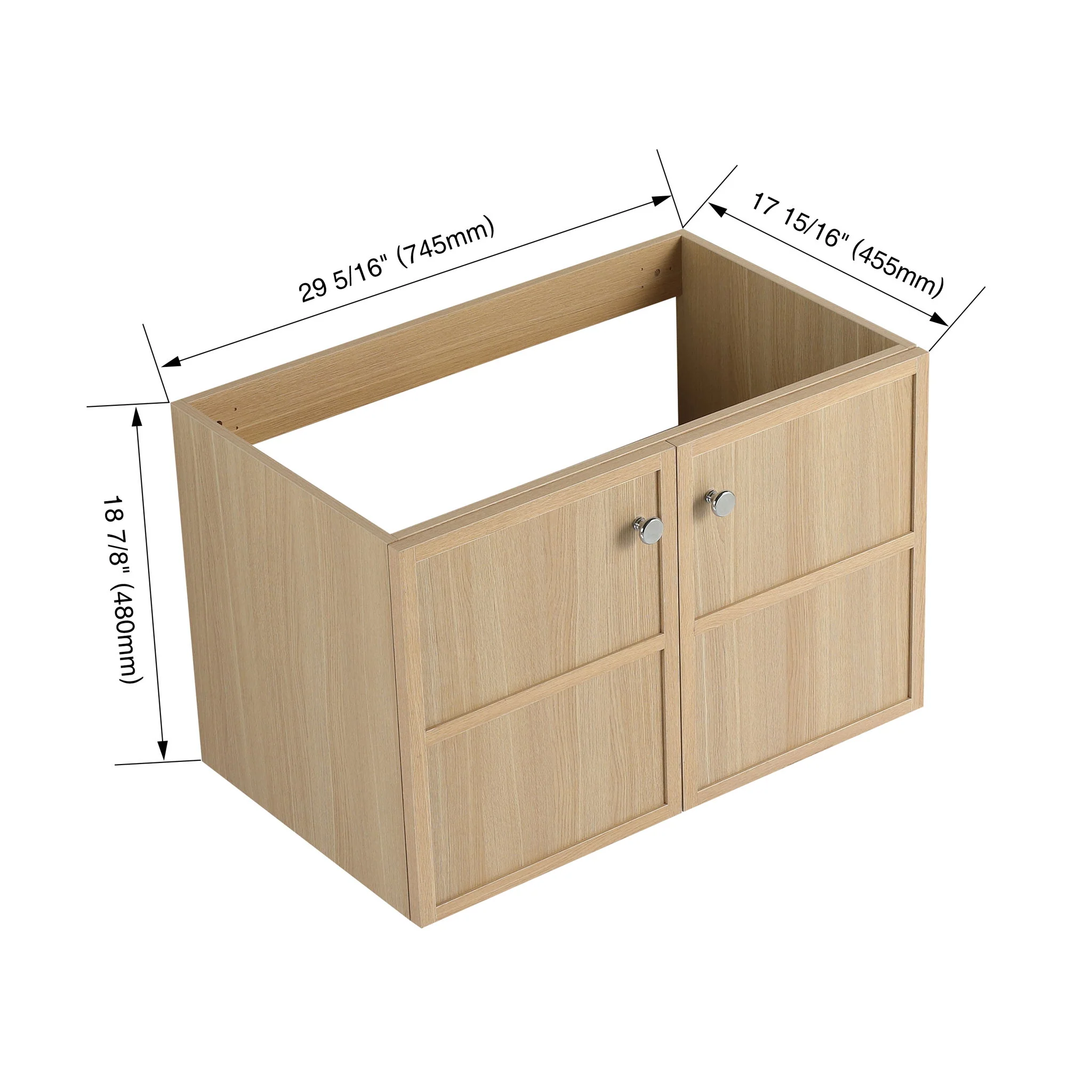 Modern Wall Mounted Bathroom Vanity With Soft Closing Doors - Image 7
