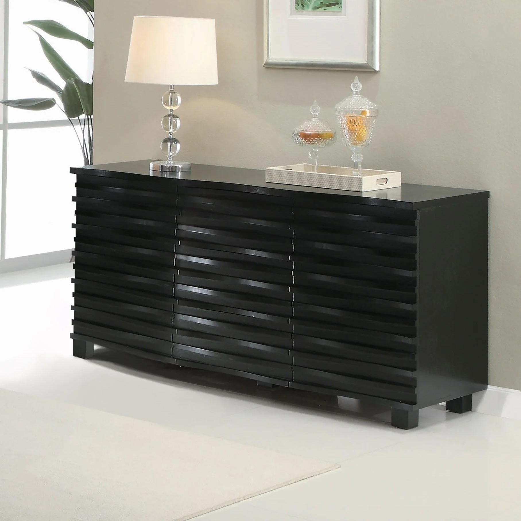 Monette - 3 Drawer Server Sideboard - Black - Image 2