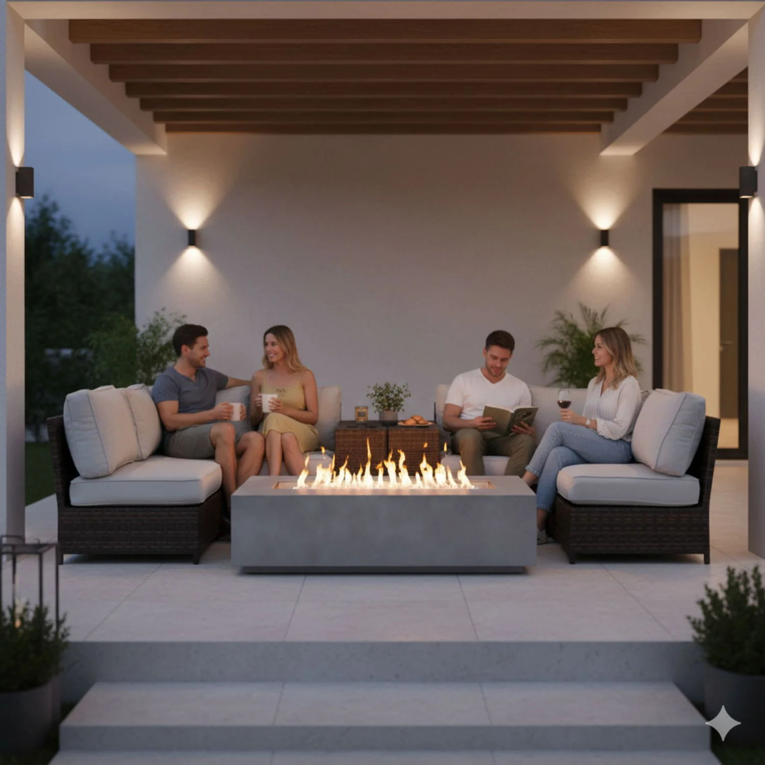Outdoor Elegance Conversation Set With Fire Pit - Image 13