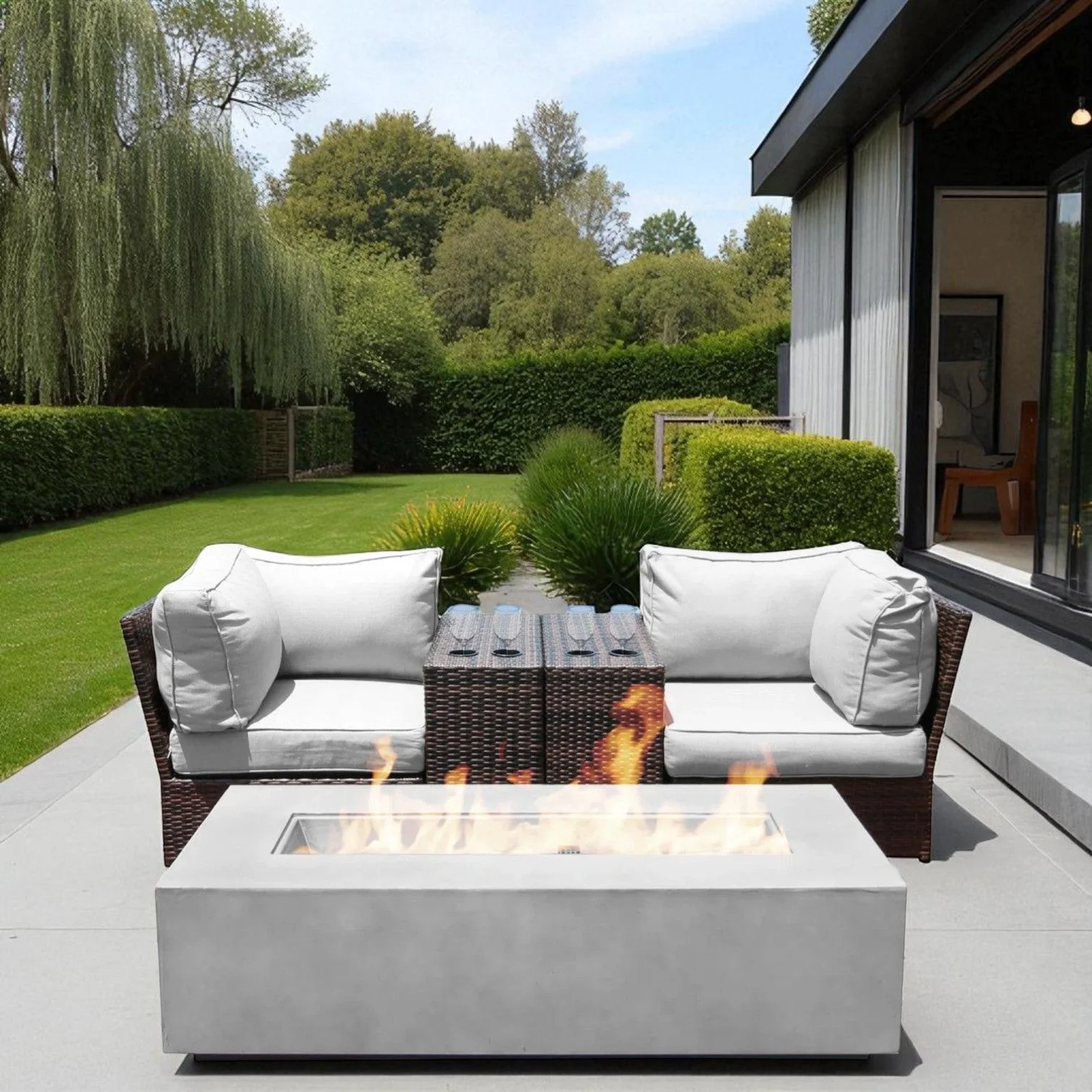 Outdoor Elegance Conversation Set With Fire Pit - Image 23