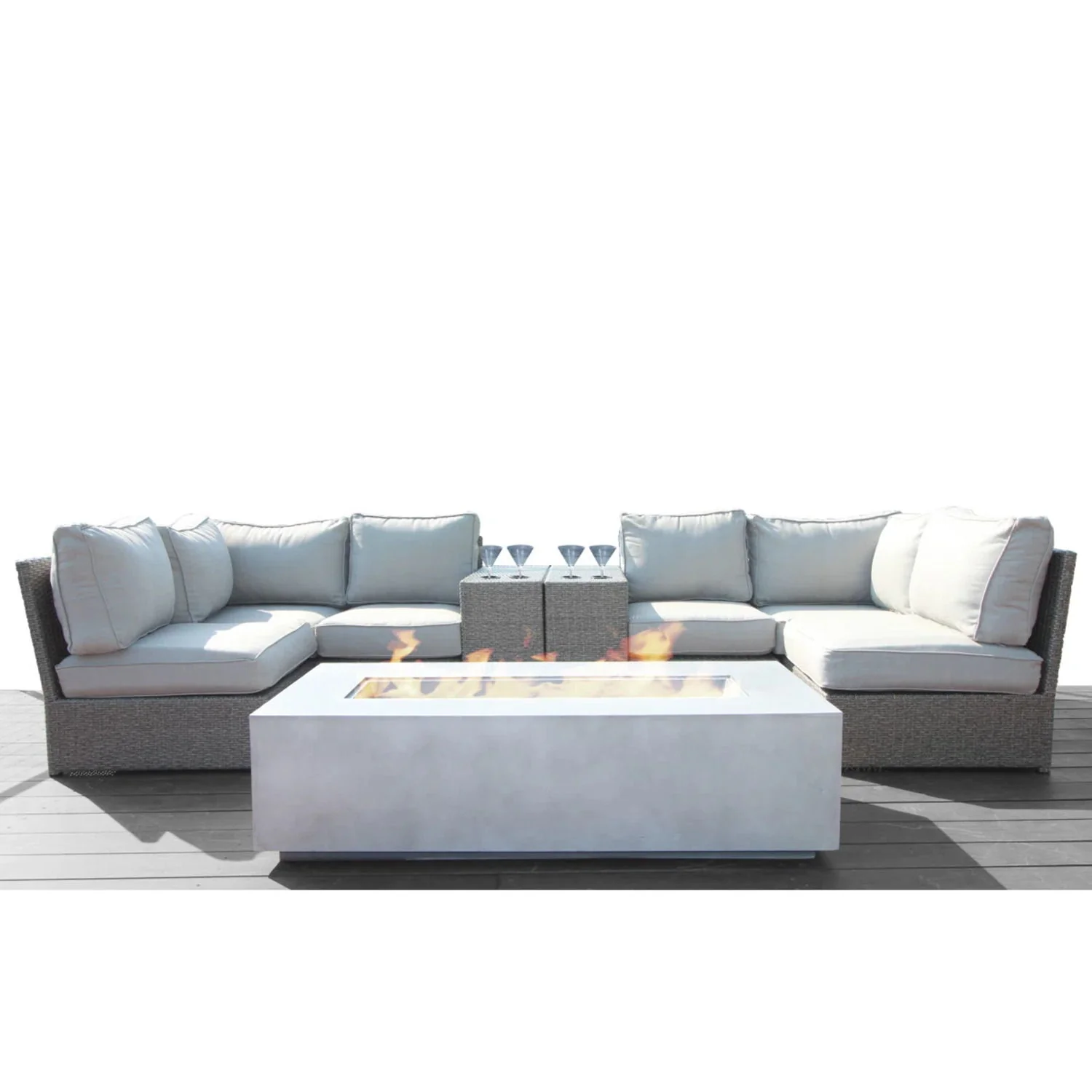 Outdoor Elegance Conversation Set With Fire Pit - Image 4