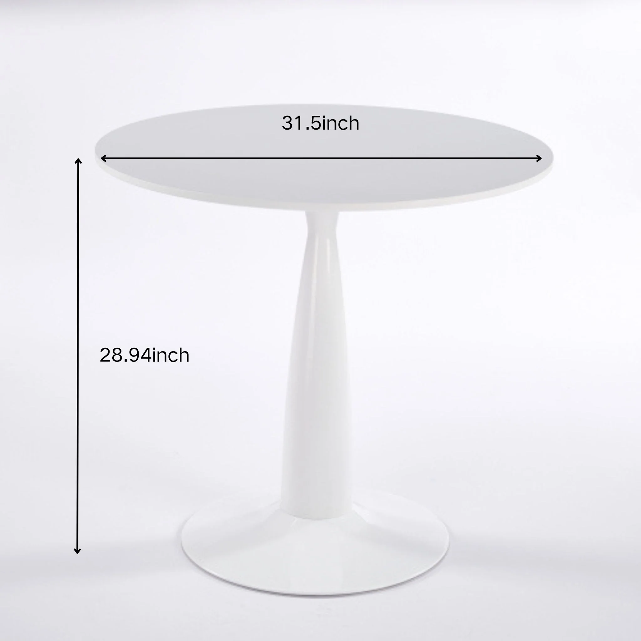Pedestal Table, Round For Kitchen - White - Image 4
