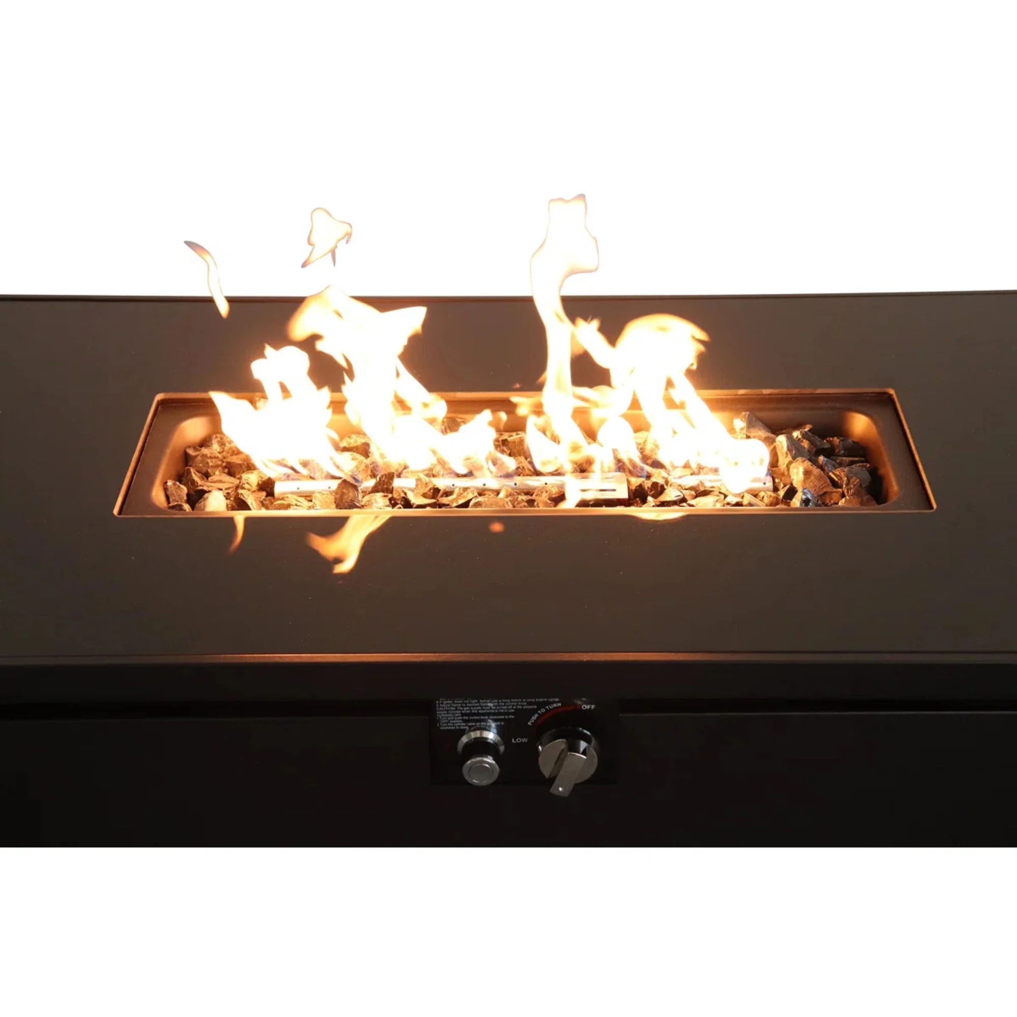 Rectangle Fire Pit, Fuel Versatility - Black - Image 3