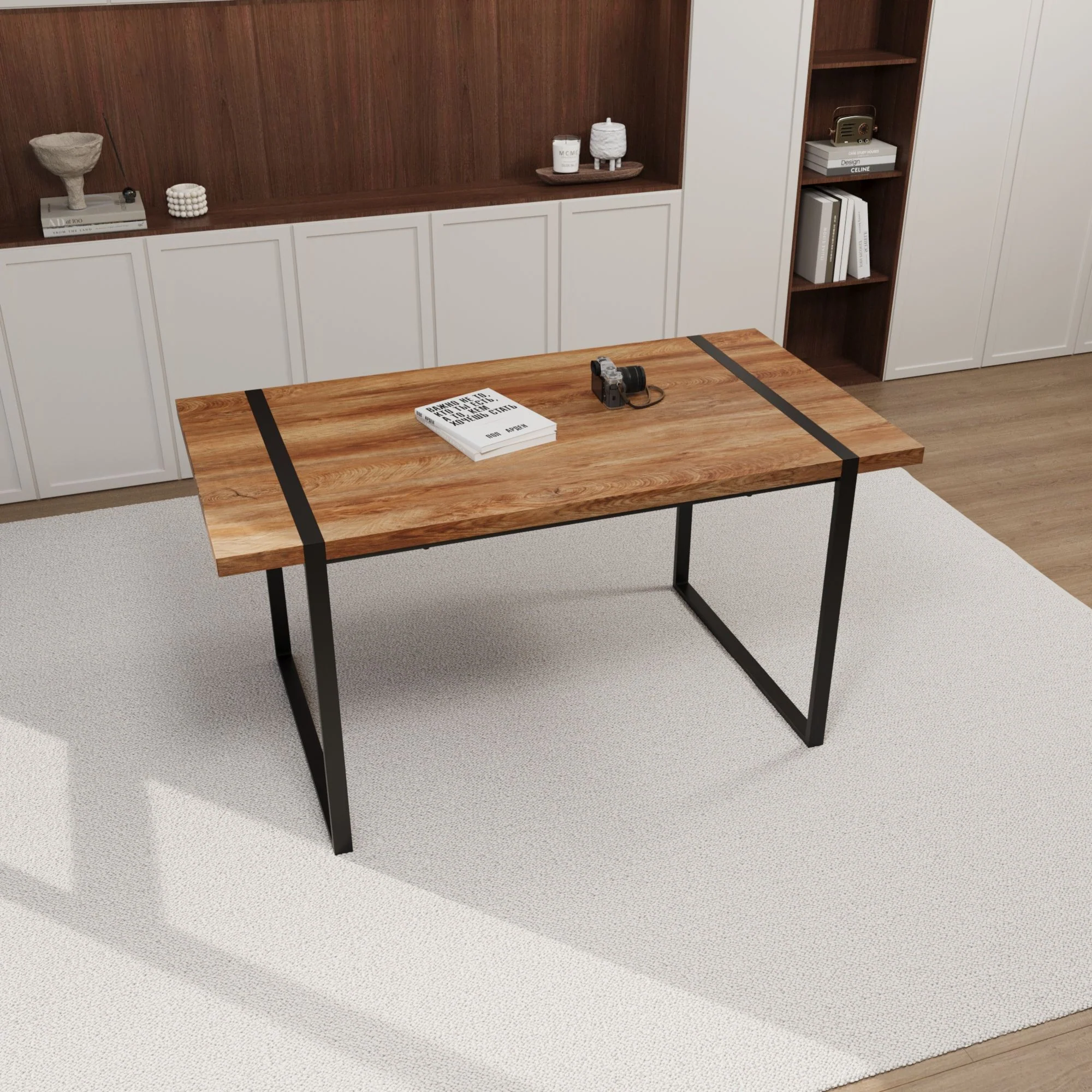 Rectangular Dining Table, 4 - 6 Person Capacity - Wood - Image 4