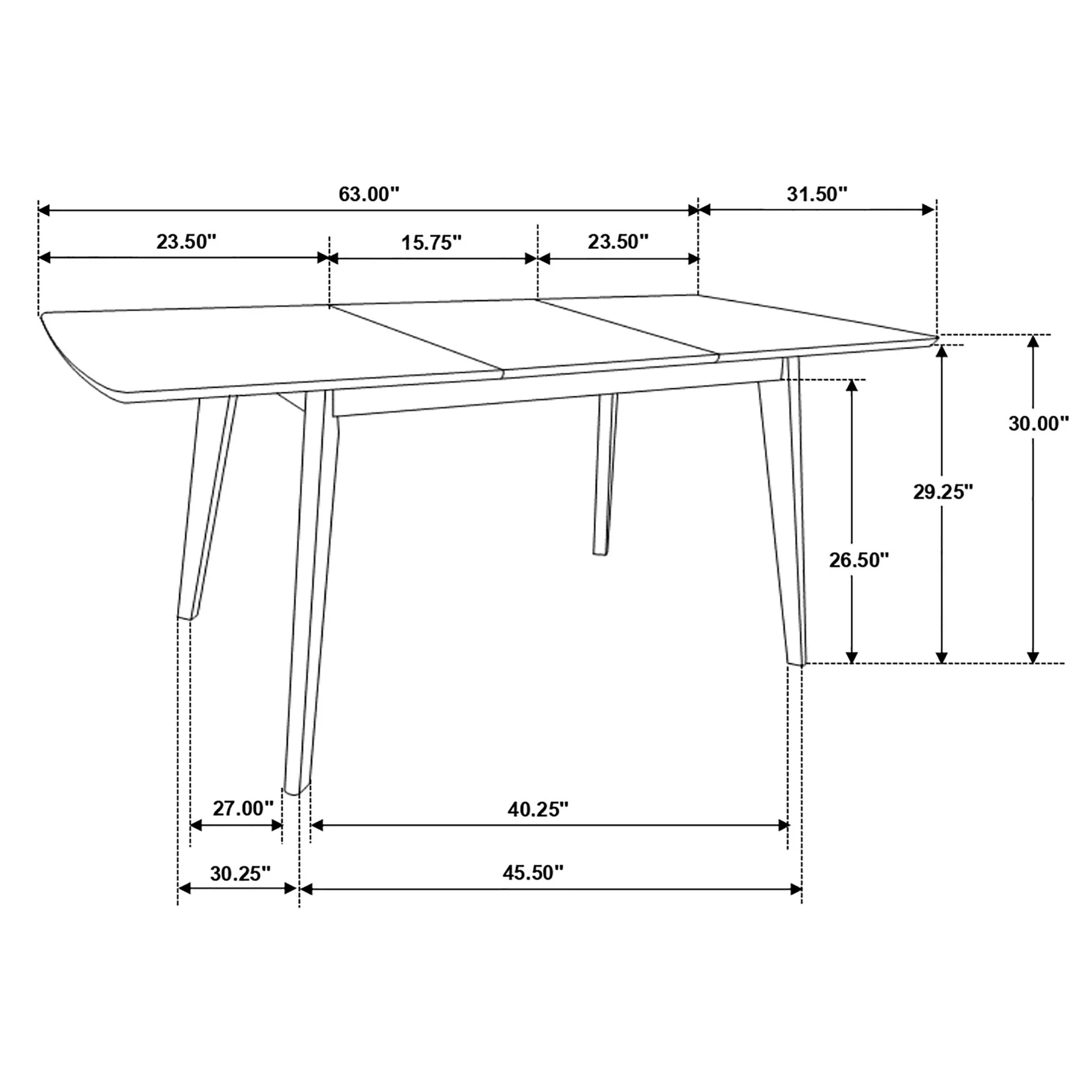 Rectangular Dining Table With Butterfly Leaf - Walnut - Image 3