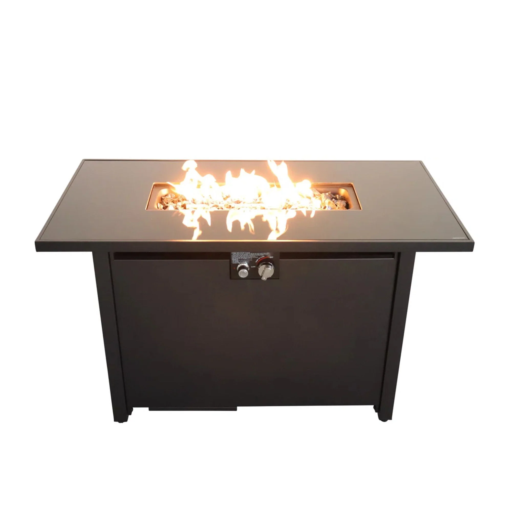 Rectangular Fire Pit With Frame Elegant Design - Image 2