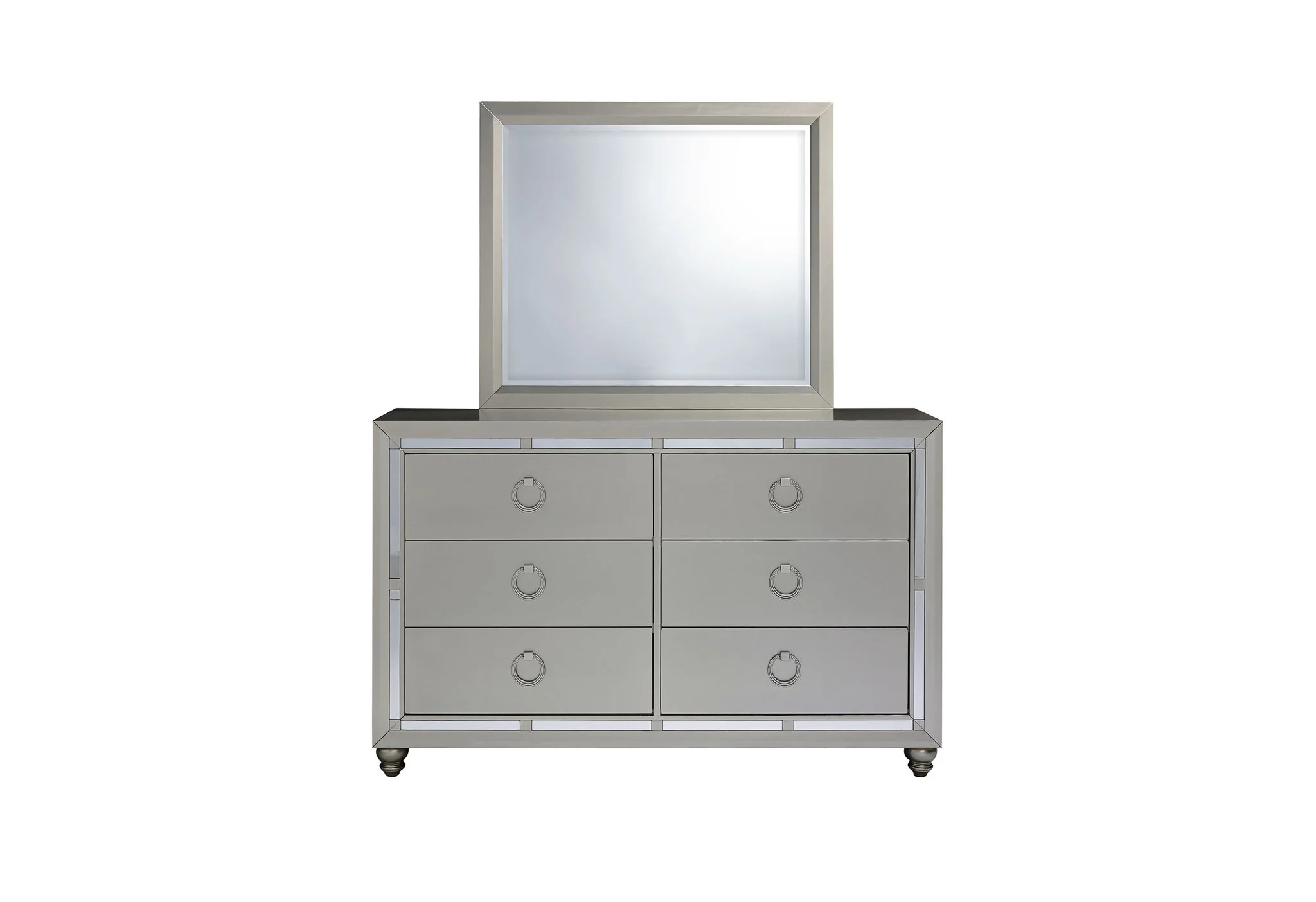 Riley - 5 Piece King Bedroom Set - Silver - Image 2