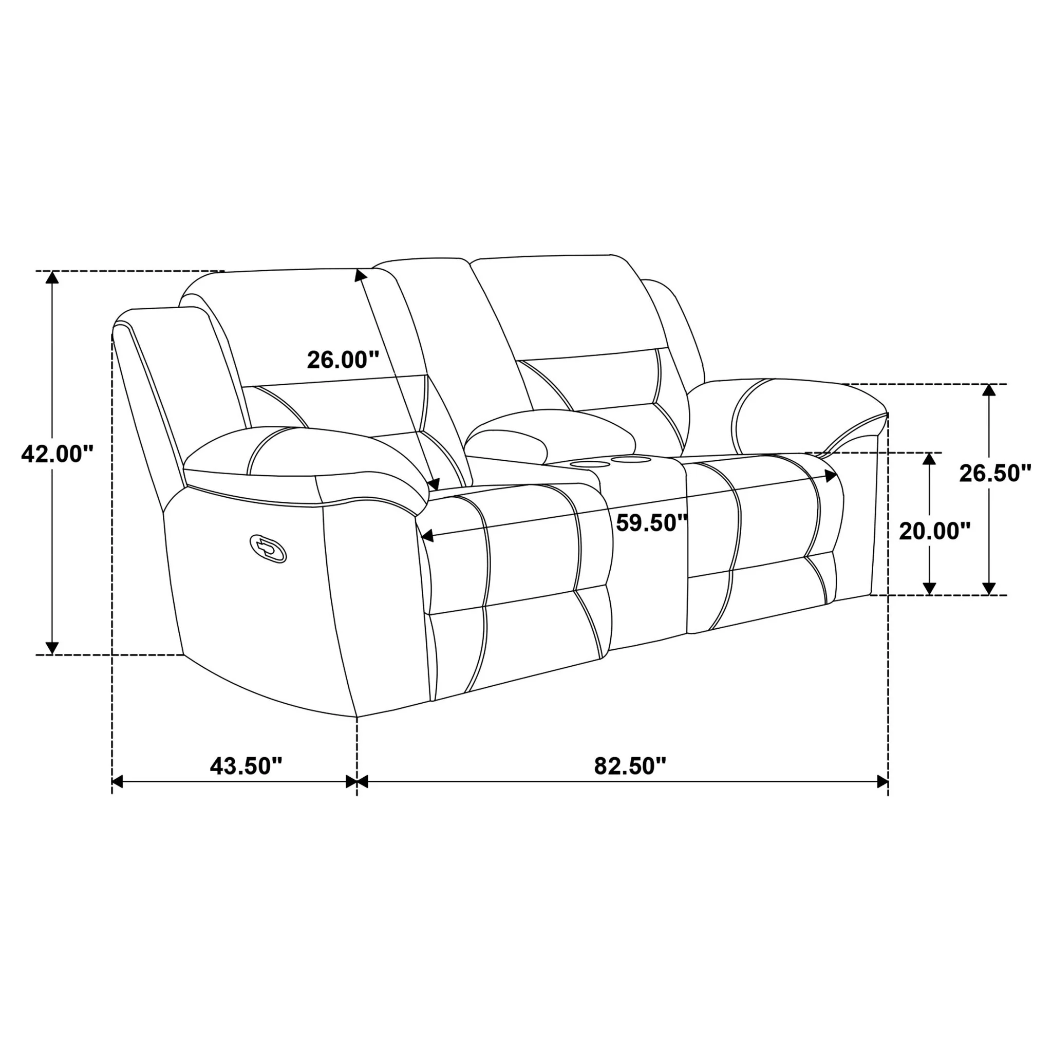 Sebring - Upholstered Manual Reclining Loveseat With Center Storage Console - Gray - Image 4