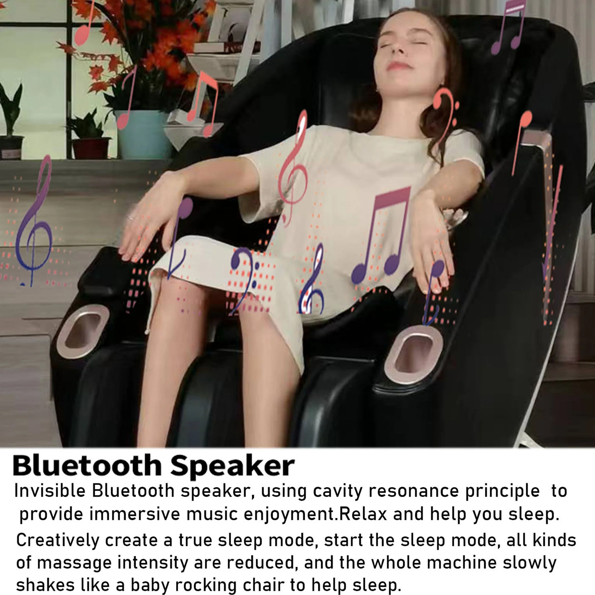 SL Type Pulley Guide, 2D Motor-Massage Manipulator-Space Saver Design, Track Sliding Zero Gravity Multifunction Massage Chair - Black - Image 3
