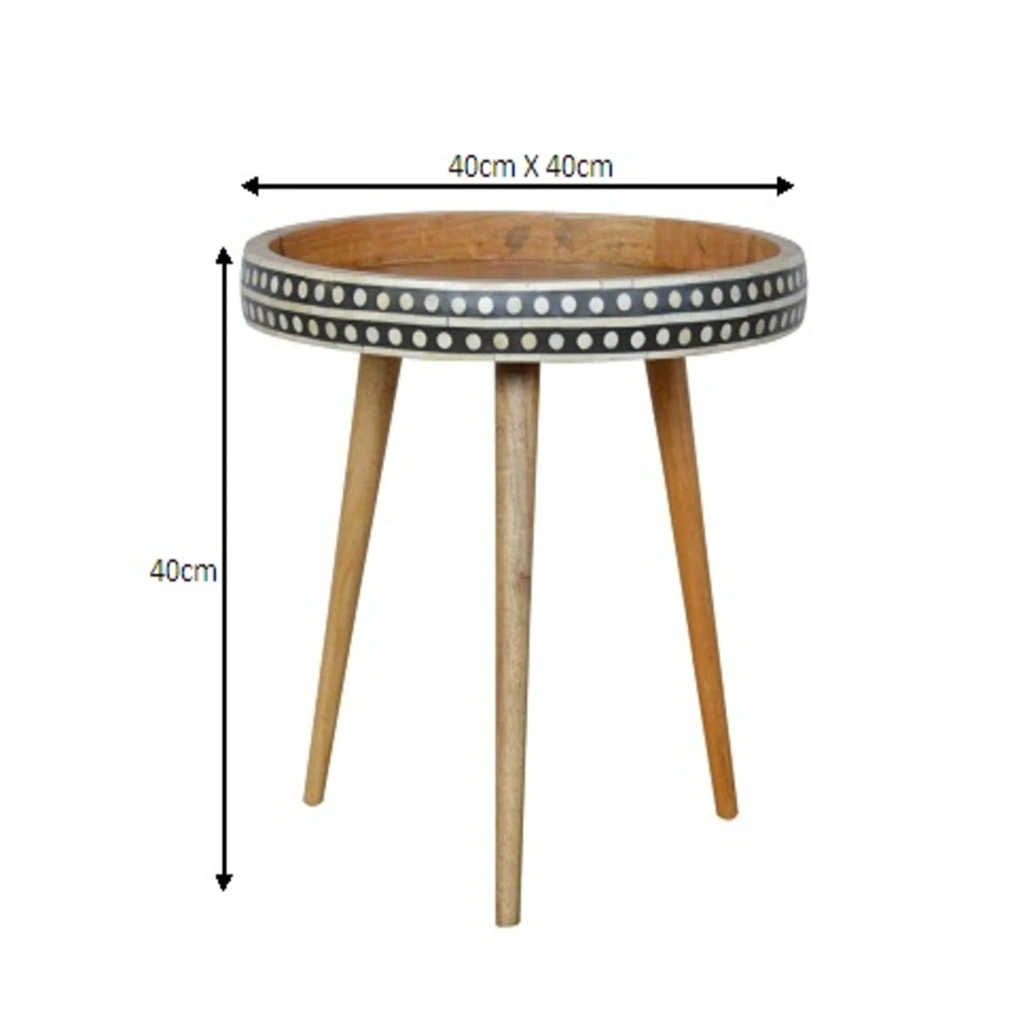 Small Patterned Nordic Style End Table - Image 3