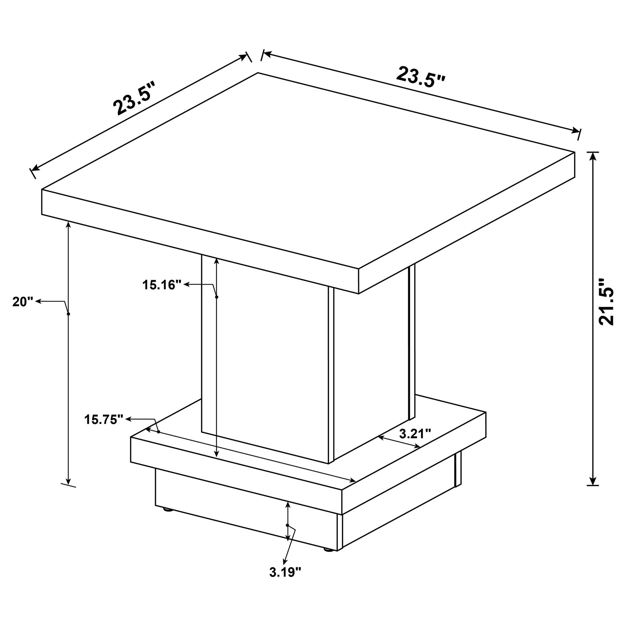 Square Coffee And End Table Set - Image 5
