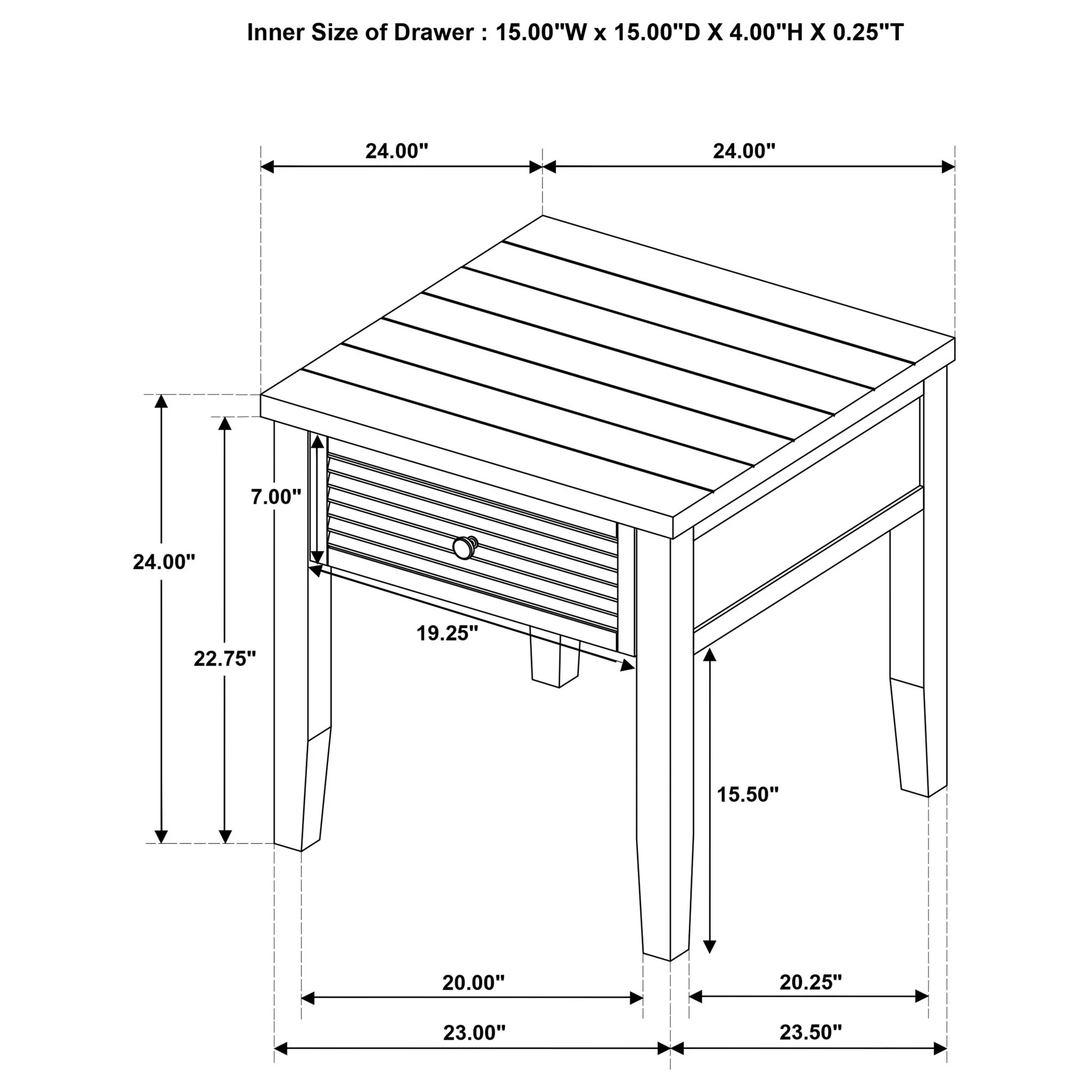 Sutter - 1 Drawer Square End Table - Dark Brown - Image 3