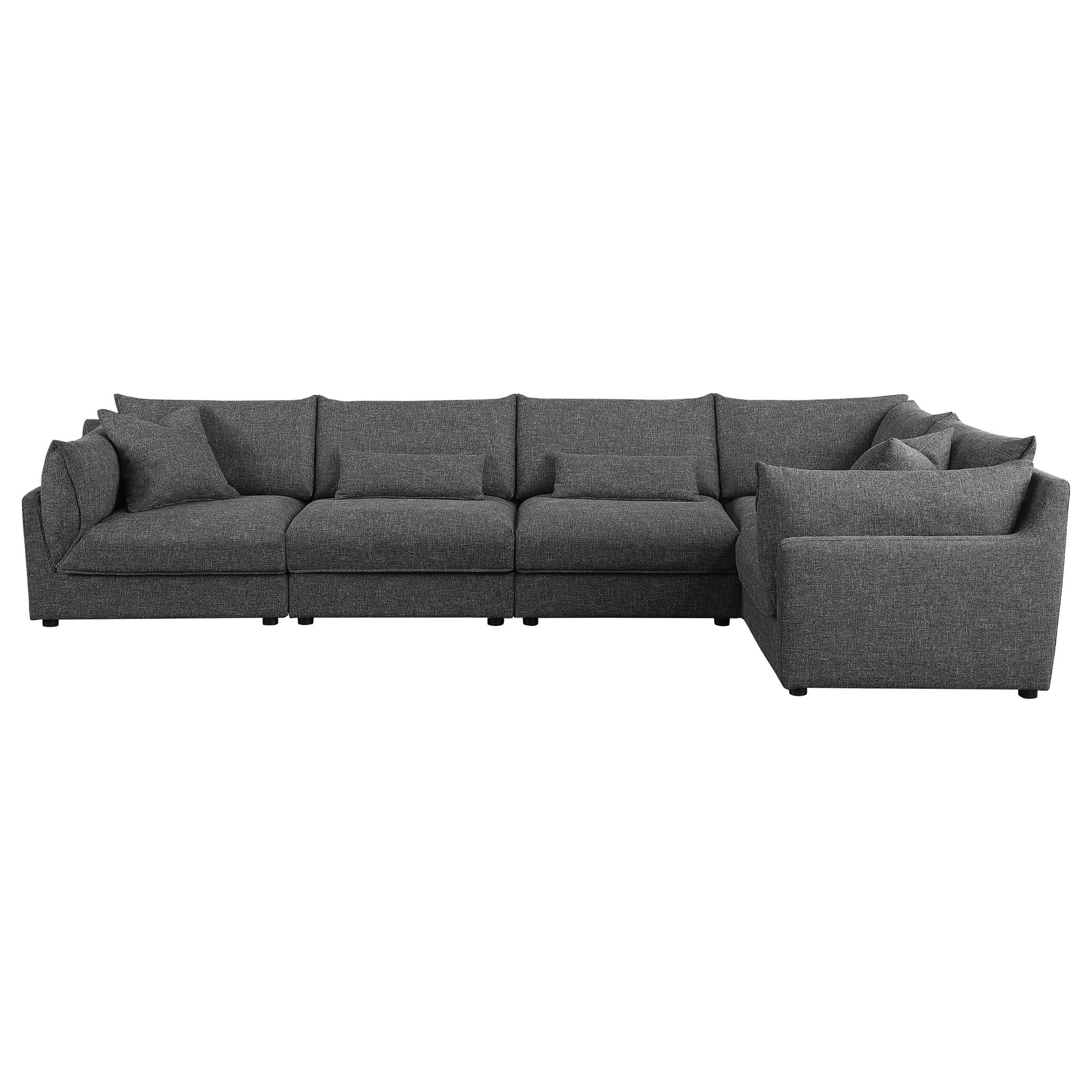 Tomasina - Modular Sectional Sofa With Corner, Armless Chairs And Armchairs - Black - Image 3