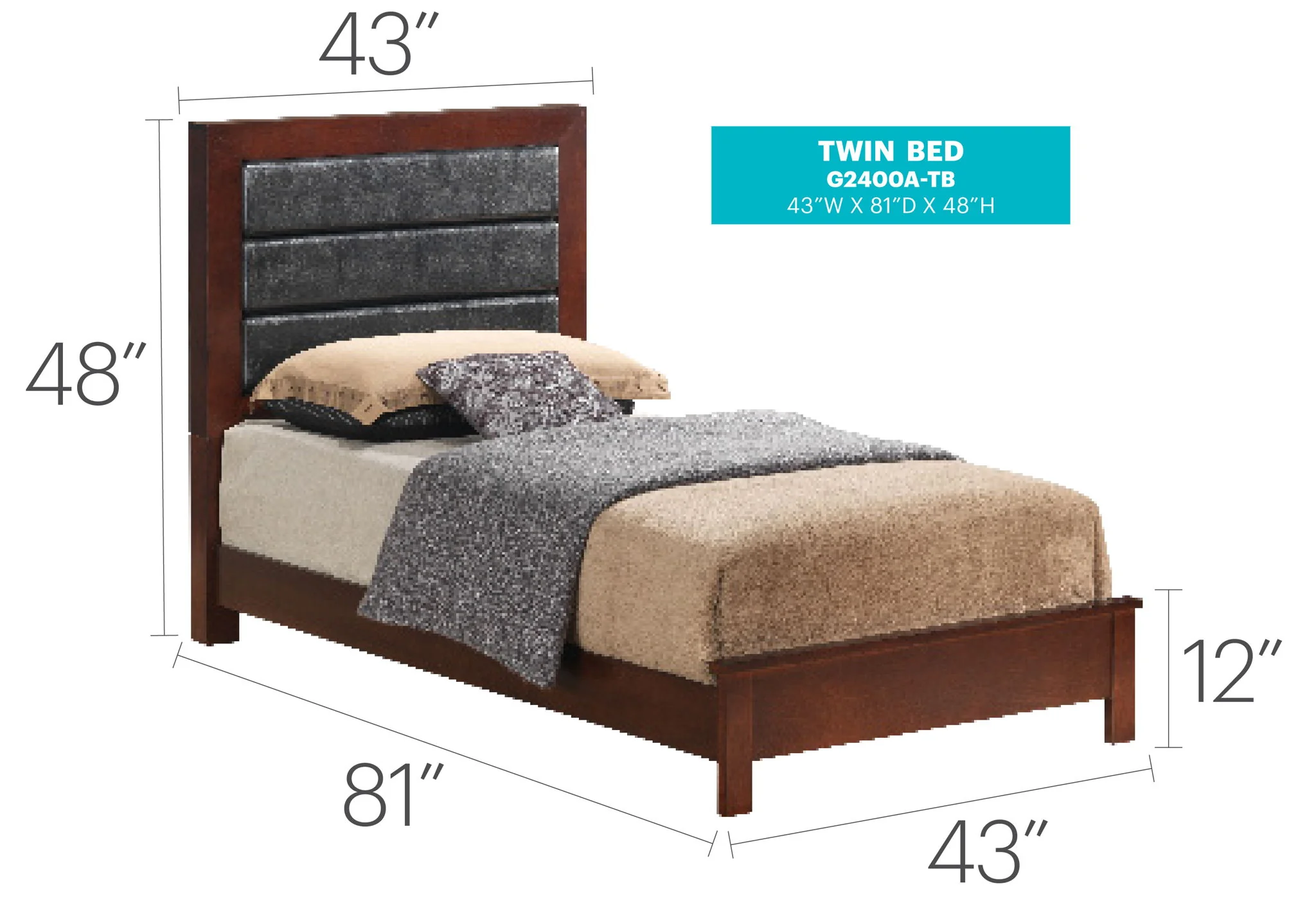 Transitional Modern Design Bed - Image 34