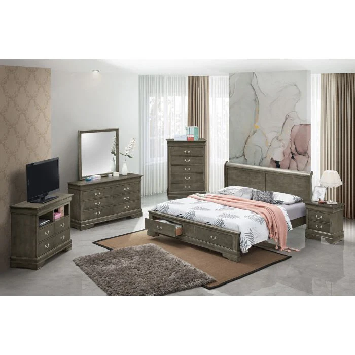 Upholstered Panel Sleigh Bed Design - Image 15