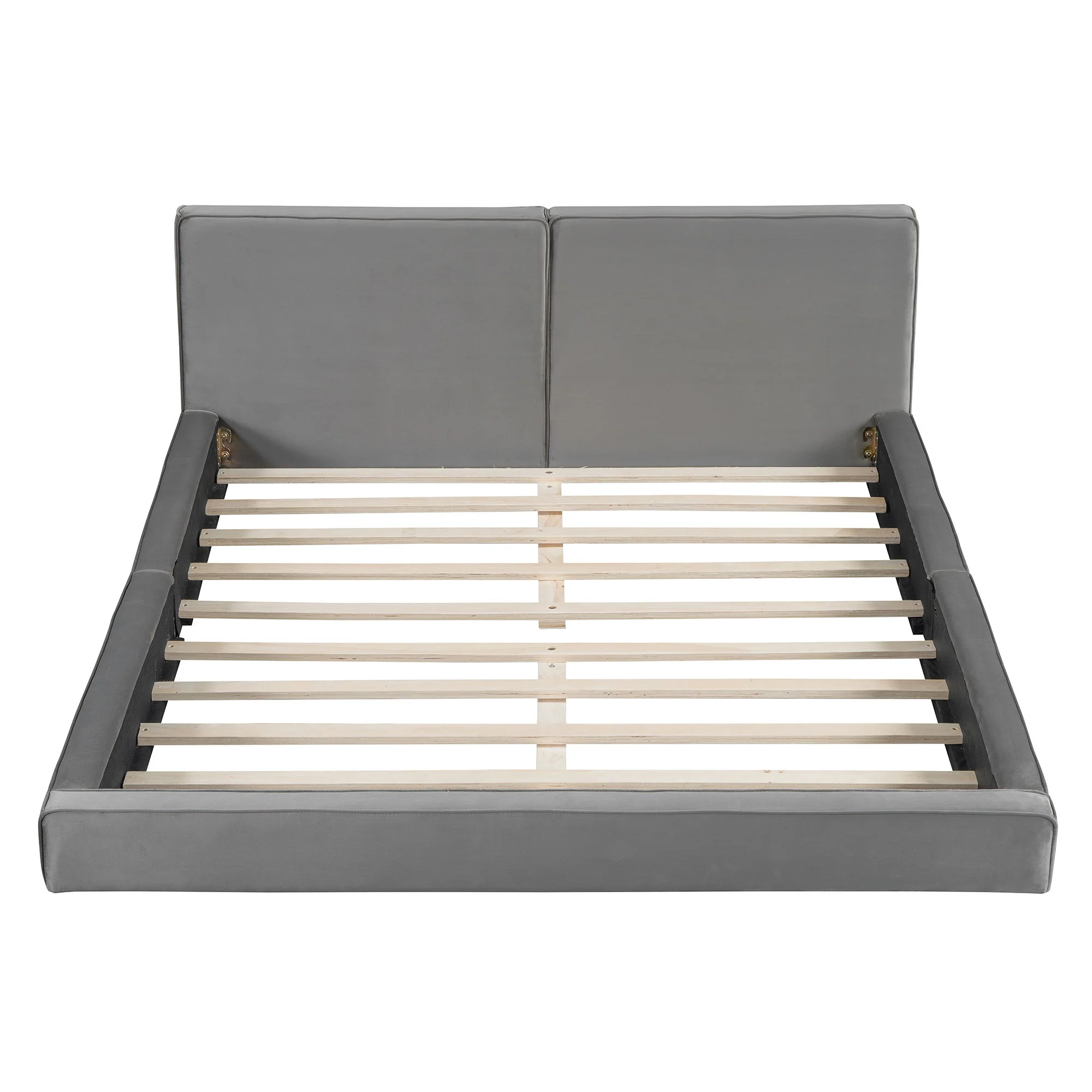 Upholstered Platform Bed, Grounded Bed With Solid Frame - Image 5