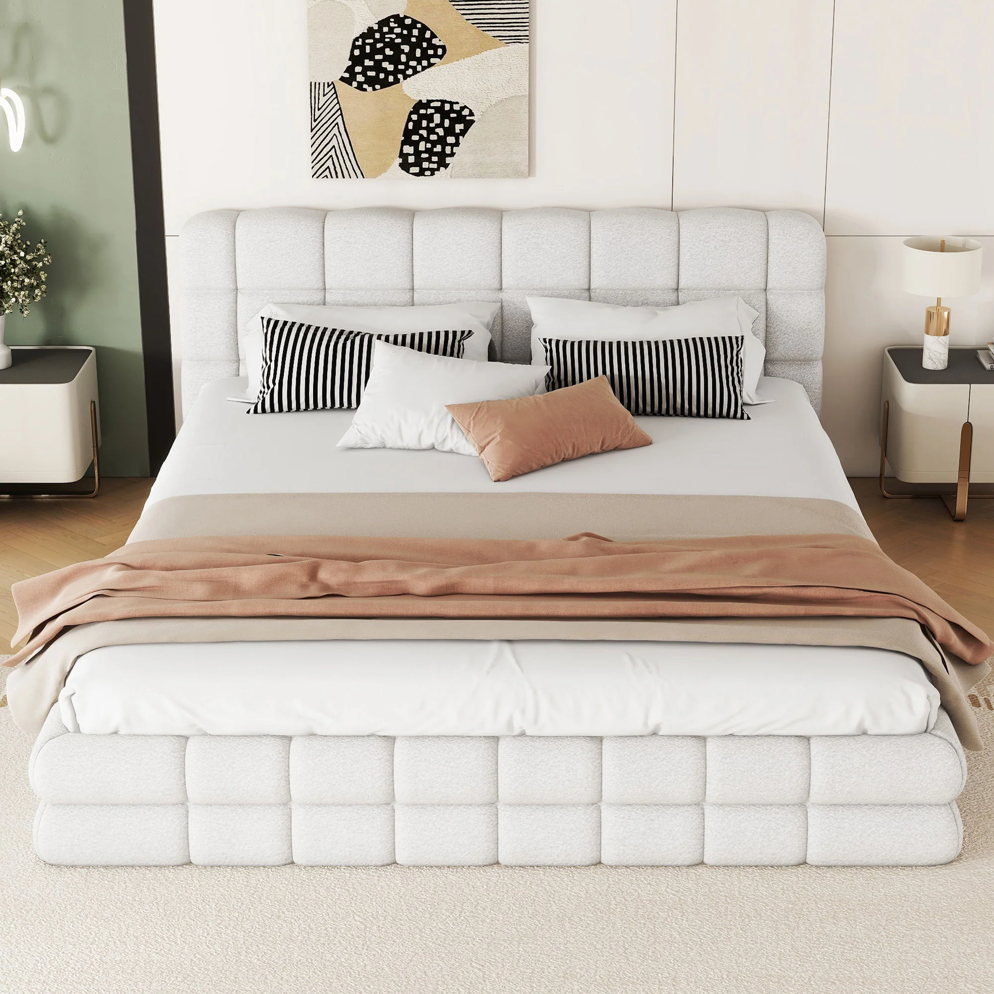 Upholstered Platform Bed With Headboard - Image 8