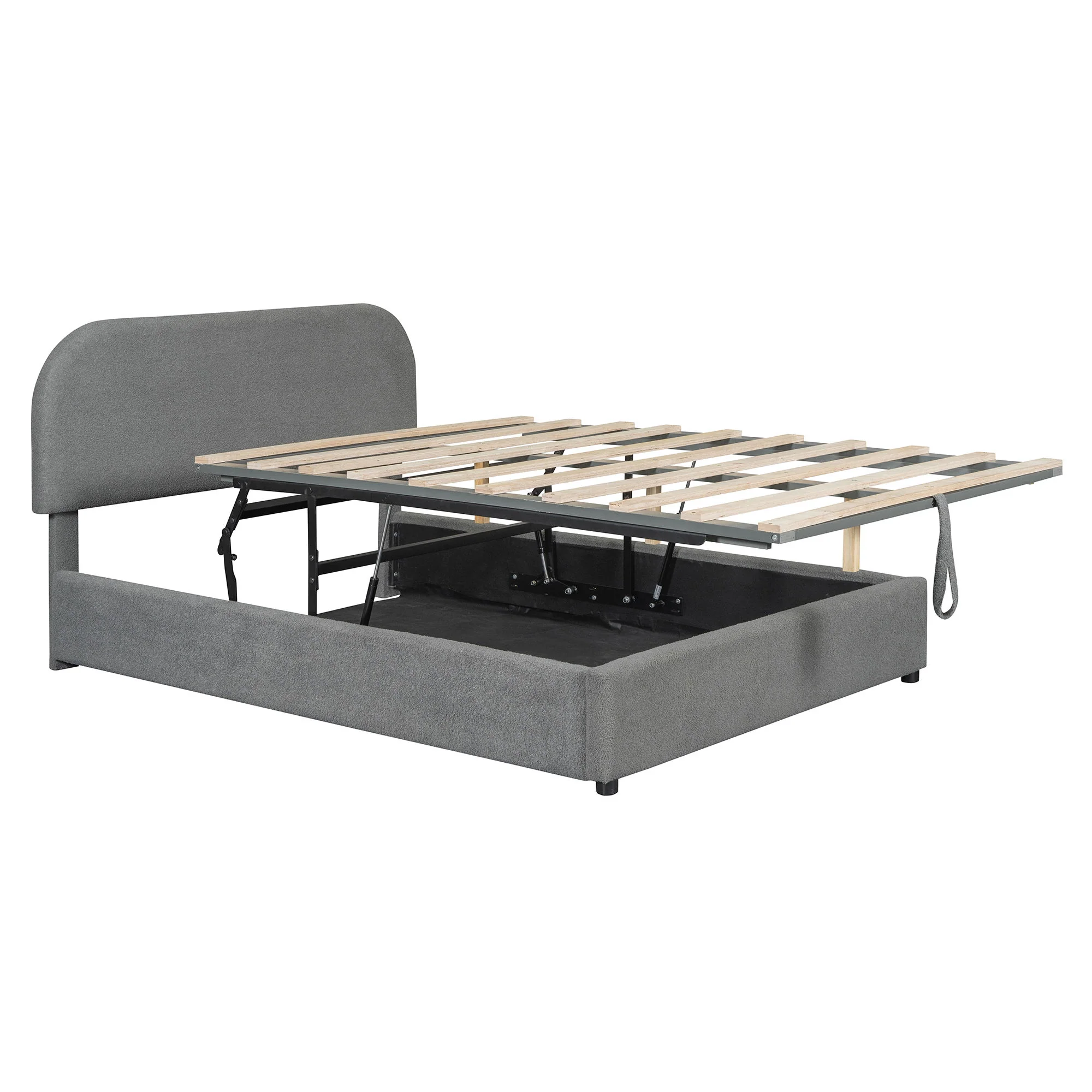 Upholstered Platform Bed With Hydraulic Storage System - Image 12