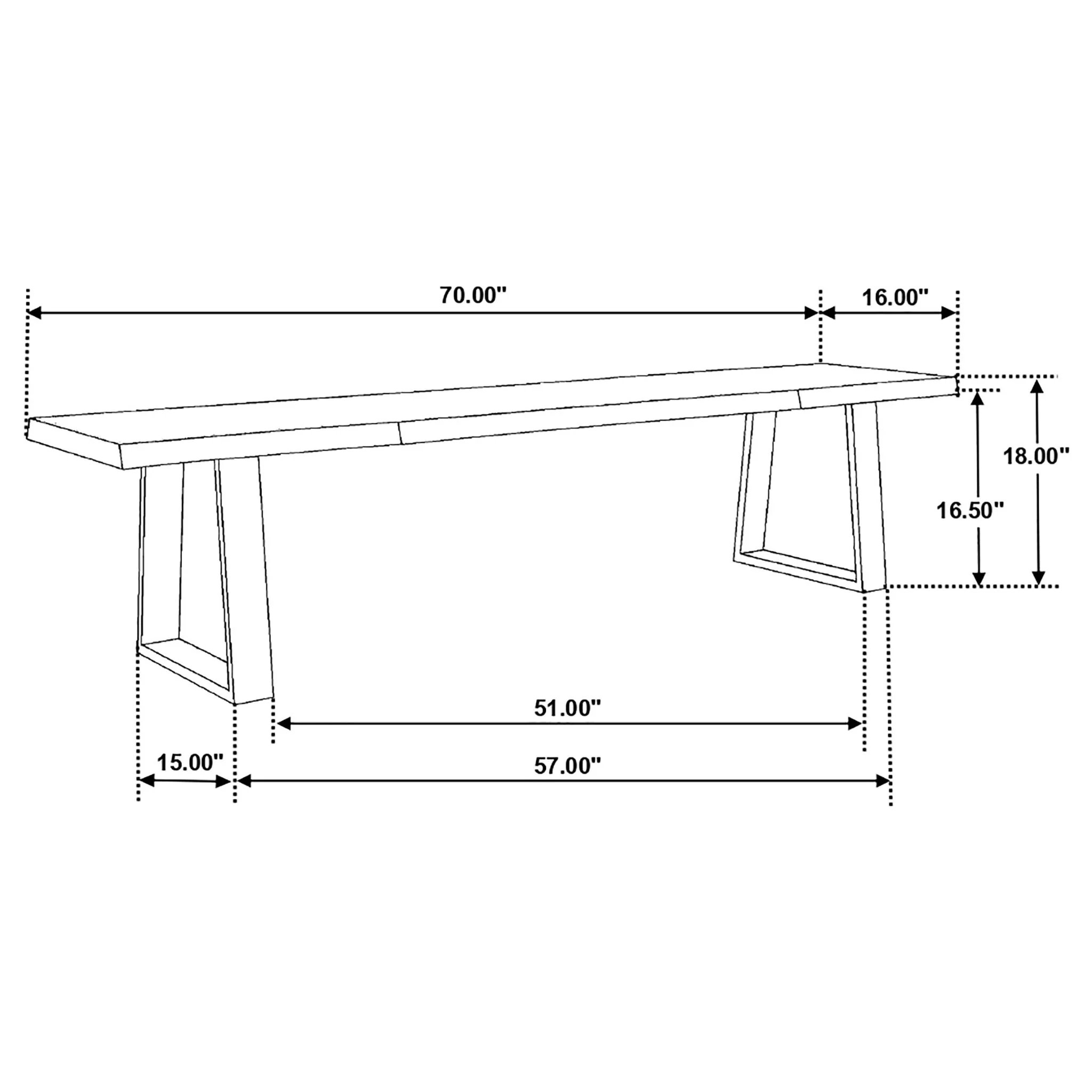 Wobegon - Rectangular Dining Bench - Gray - Image 3