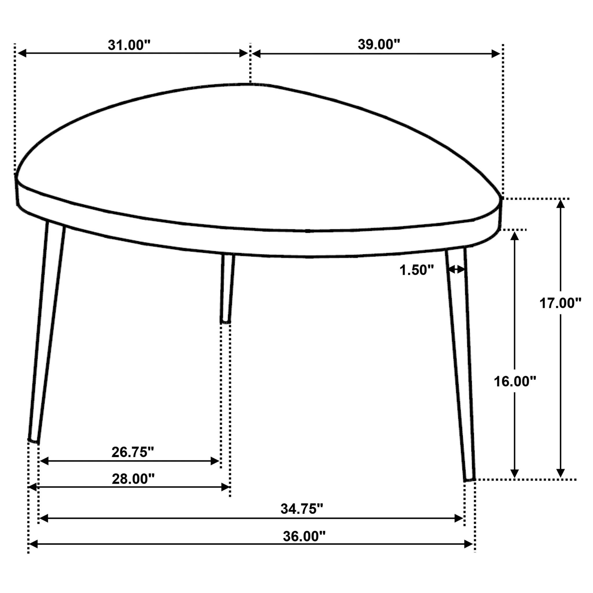 Xander - Triangular Table With Rounded Edges - Image 3