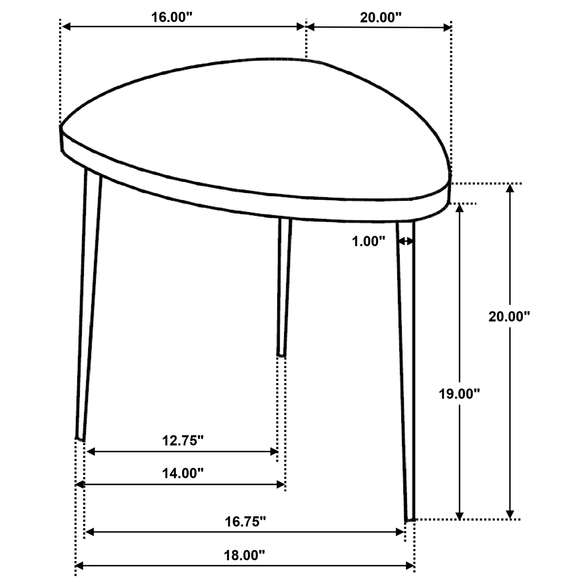 Xander - Triangular Table With Rounded Edges - Image 8